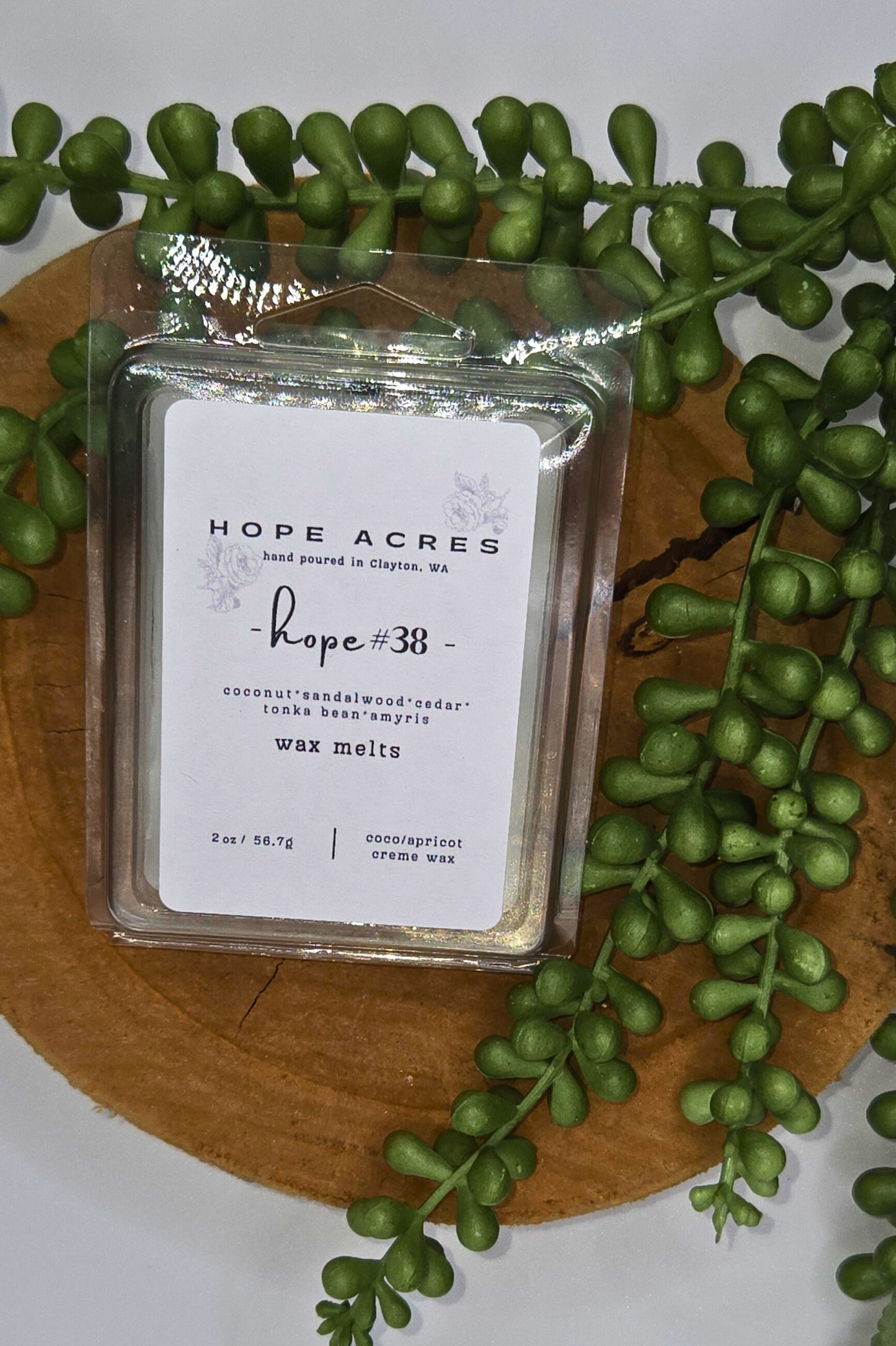 hope #38 Summer benzoin*coconut*sandalwood*cedar*tonka bean*amyris - Coco/Apricot Creme Wax Melt 2oz