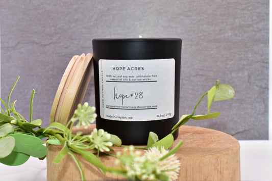 hope #28 Bright/Fruity pear*agave*rose*marine*cherry blossom*dark musk - Soy Candle