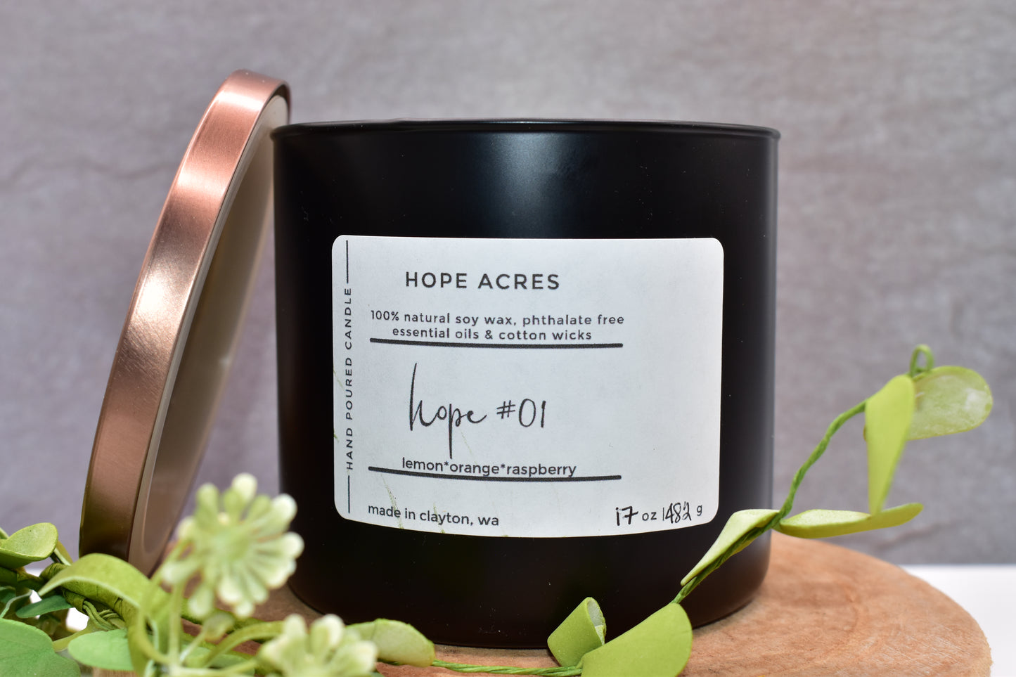 hope #01 Bright/Fruity  lemon*orange*raspberry - Soy Candle