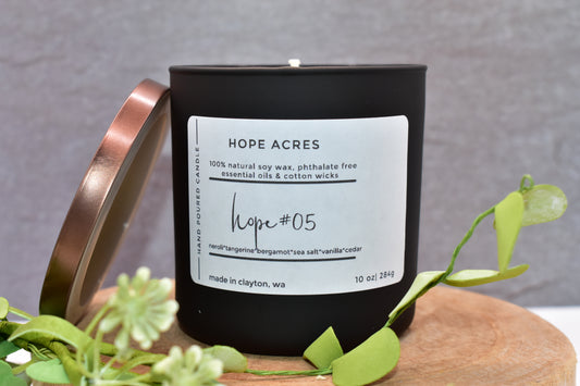 hope #05 Floral/Spring neroli*tangerine*bergamot*sea salt*vanilla*cedar - Soy Candle