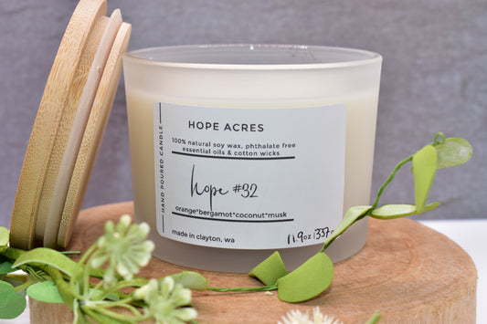 hope #32 Floral/Amber orange*bergamot*coconut*musk - Soy Candle