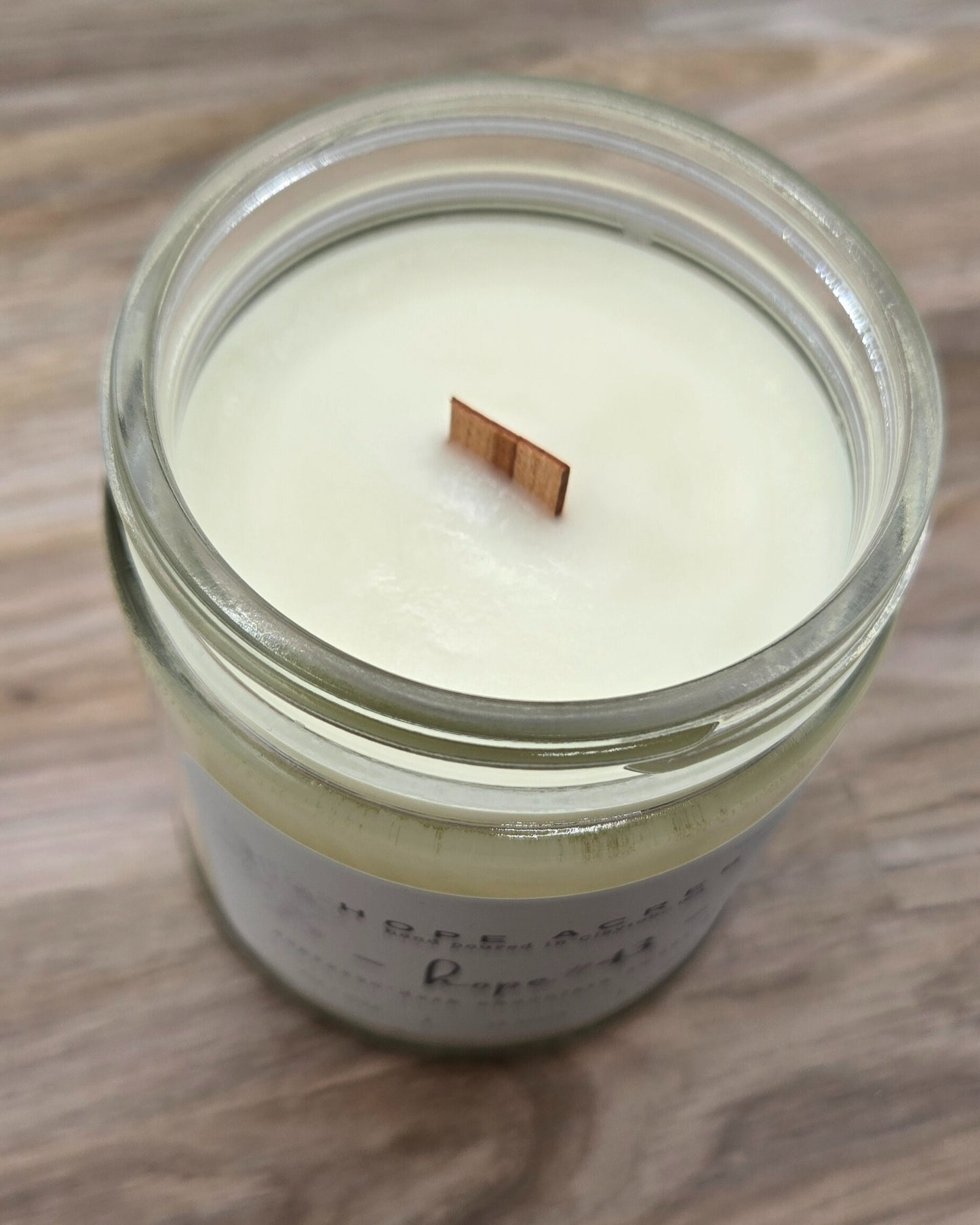 hope #43 espresso*dark chocolate*sweet cream 7oz Soy Candle - Clear